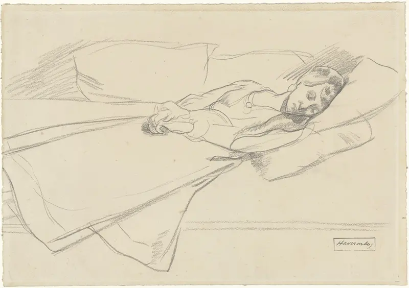 Rustende jonge vrouw op een sofa Wall Art by Hendrik Johannes Haverman - High-Resolution Digital Print