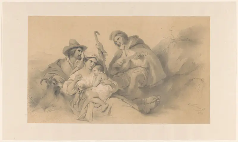 Rustende landlieden Wall Art by Cornelis Kruseman - High-Resolution Digital Print