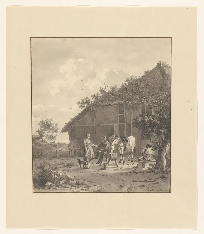 Rustende ruiter bij herberg Wall Art by Dirk Jan van der Laan - High-Resolution Digital Print