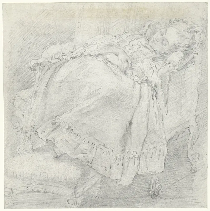 Rustende vrouw in leunstoel Wall Art by Unknown - High-Resolution Digital Print