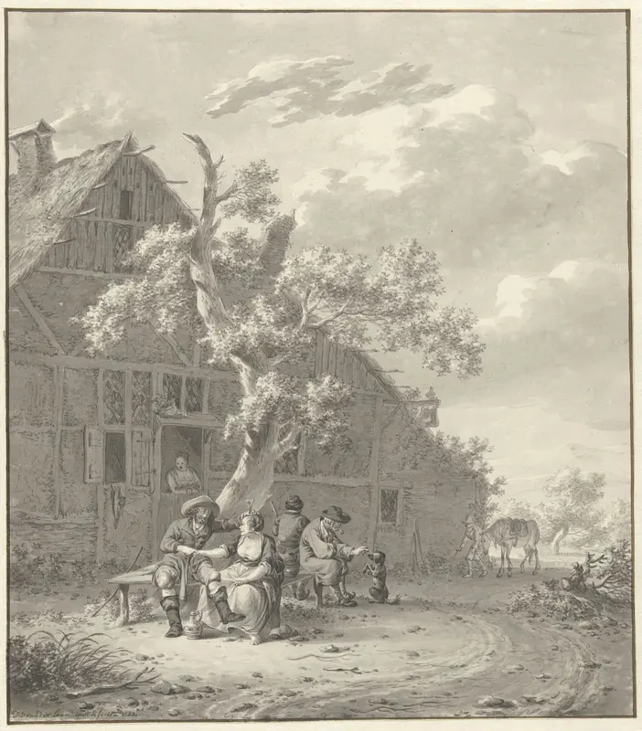 Rustende wandelaars bij herberg Wall Art by Dirk Jan van der Laan - High-Resolution Digital Print