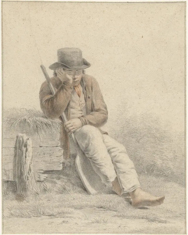 Rustende werkman Wall Art by Johan Christiaan Willem Safft - High-Resolution Digital Print