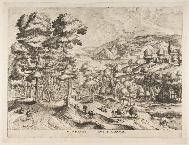 Rustic Market (Nundinae Rusticorum), from "The Large Landscapes" Wall Art by Pieter Bruegel the Elder - High-Resolution Digital Print