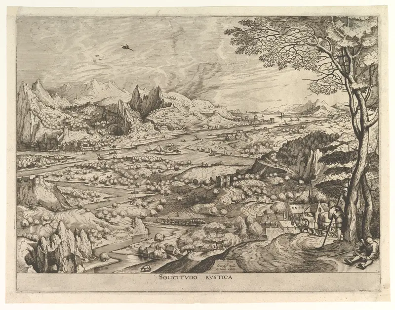 Rustic Solicitude (Solicitudo rustica), from "The Large Landscapes" Wall Art by Johannes van Doetecum I - High-Resolution Digital Print