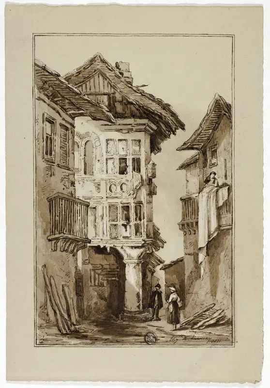 Rustic Street Scene Wall Art by Elizabeth Murray - High-Resolution Digital Print