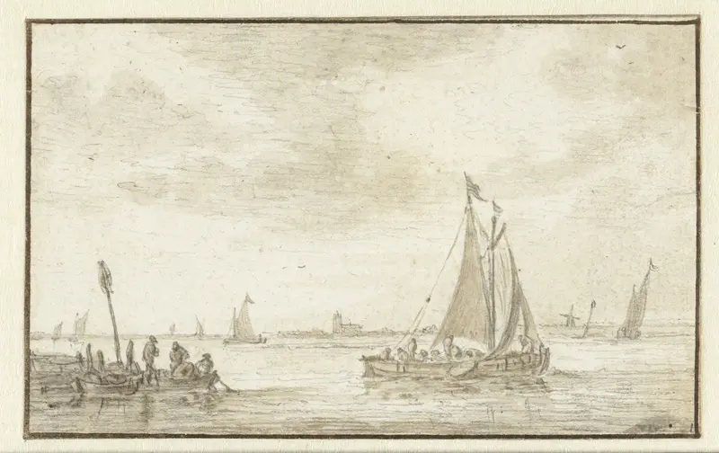 Rustig water met zeilende boten Wall Art by Unknown - High-Resolution Digital Print
