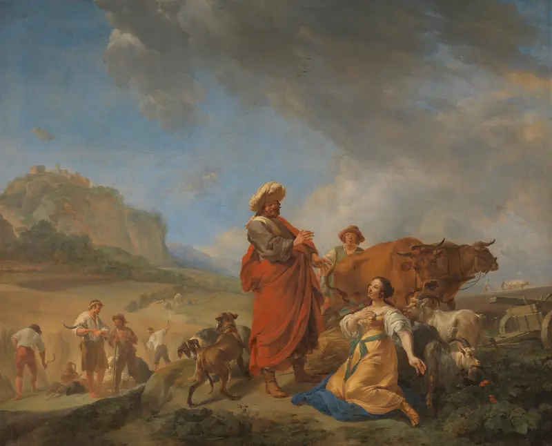 Ruth and Boas Wall Art by Nicolaes Pietersz Berchem - High-Resolution Digital Print