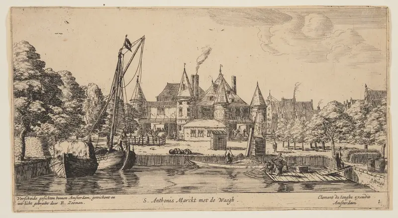 S. Anthonis Marckt met de Waegh, from Views of Amsterdam Wall Art by Reinier Nooms, called Zeeman - High-Resolution Digital Print
