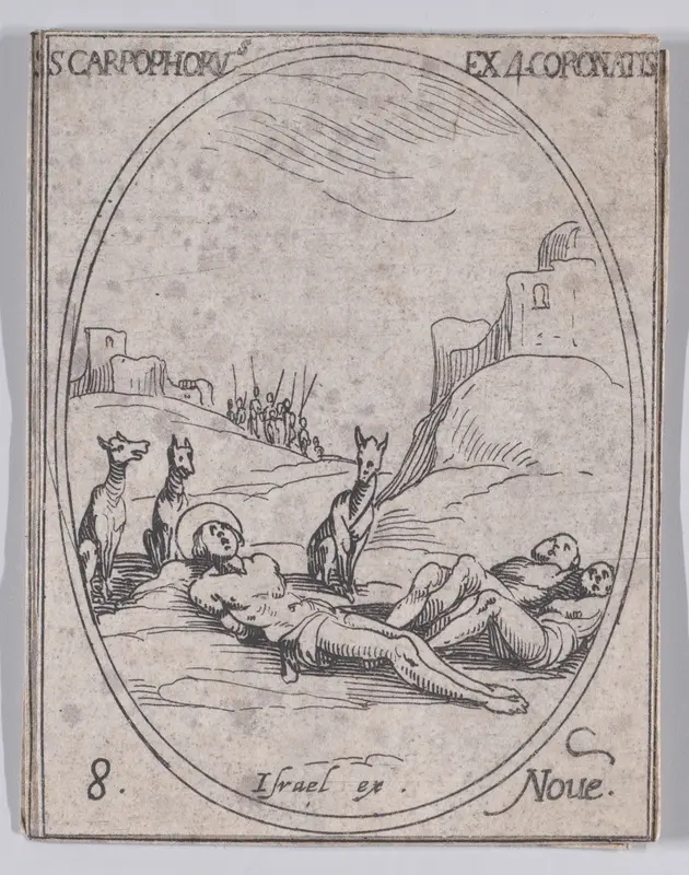 S. Carpophore et les 4 Saints Couronnés (St. Carpophorus and the 4 Crowned Saints), November 8th, from "Les Images De Tous Les Saincts et Saintes de L'Année" (Images of All of the Saints and Religious Events of the Year) Wall Art by Jacques Callot - High-Resolution Digital Print