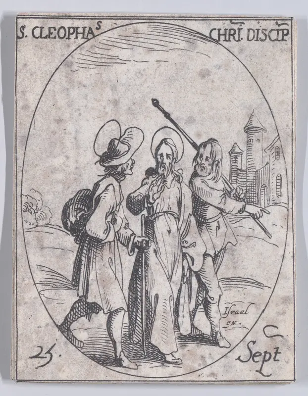 S. Cléophas, Disciple du Christ (St. Cleophas, Disciple of Christ), September 25th, from "Les Images De Tous Les Saincts et Saintes de L'Année" (Images of All of the Saints and Religious Events of the Year) Wall Art by Jacques Callot - High-Resolution Digital Print