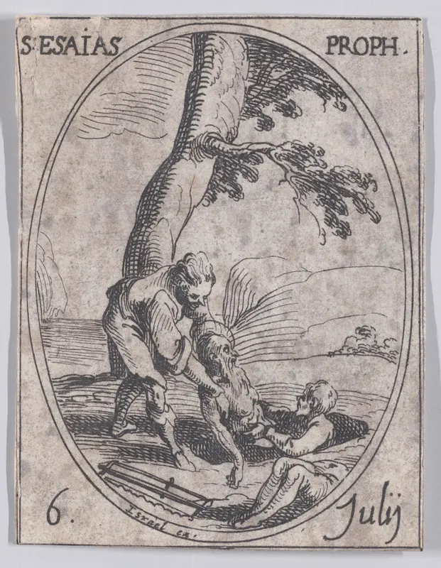 S. Esaü, prophète (St. Isaiah, Prophet), July 6th, from "Les Images De Tous Les Saincts et Saintes de L'Année" (Images of All of the Saints and Religious Events of the Year) Wall Art by Jacques Callot - High-Resolution Digital Print
