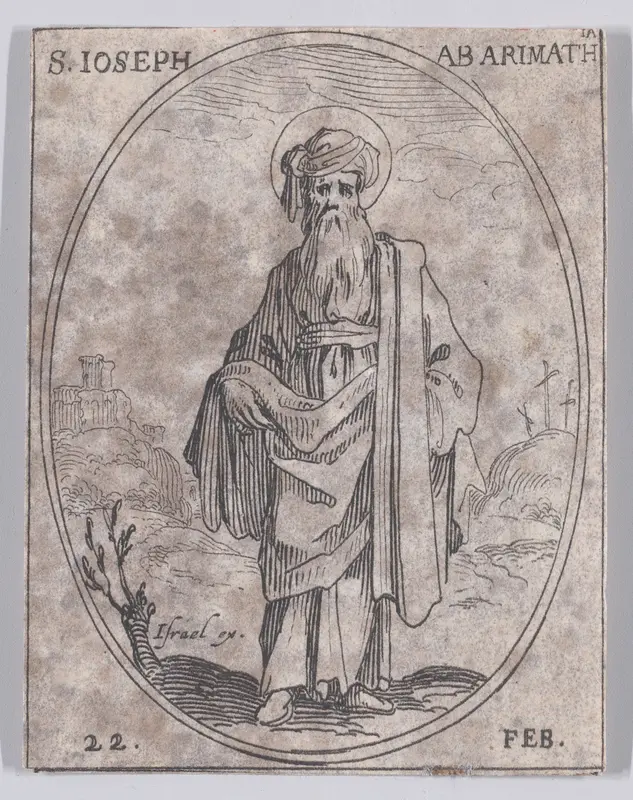 S. Félix, évêque de Metz (St. Felix, Bishop of Metz), February 21st, from "Les Images De Tous Les Saincts et Saintes de L'Année" (Images of All of the Saints and Religious Events of the Year) Wall Art by Jacques Callot - High-Resolution Digital Print