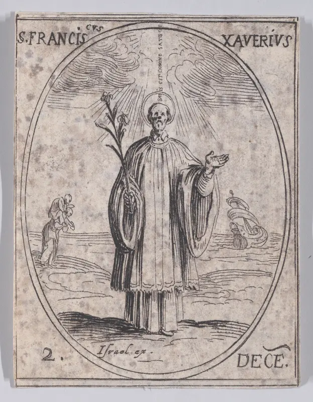 S. Francois Xavier (St. Francis Xavier), December 2nd, from "Les Images De Tous Les Saincts et Saintes de L'Année" (Images of All of the Saints and Religious Events of the Year) Wall Art by Jacques Callot - High-Resolution Digital Print