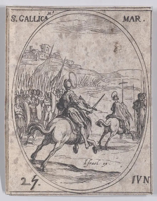 S. Gallican, martyr (St. Gallicanus, Martyr), June 25th, from "Les Images De Tous Les Saincts et Saintes de L'Année" (Images of All of the Saints and Religious Events of the Year) Wall Art by Jacques Callot - High-Resolution Digital Print