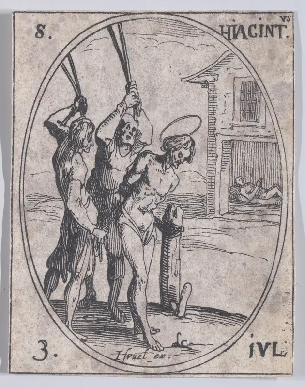 S. Hiacynthe (St. Hyacinth), July 3rd, from "Les Images De Tous Les Saincts et Saintes de L'Année" (Images of All of the Saints and Religious Events of the Year) Wall Art by Jacques Callot - High-Resolution Digital Print