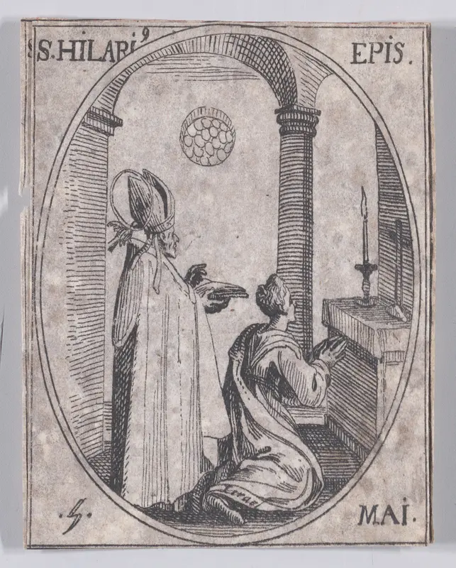S. Hilaire, évêque (St. Hilary, Bishop), May 5th, from "Les Images De Tous Les Saincts et Saintes de L'Année" (Images of All of the Saints and Religious Events of the Year) Wall Art by Jacques Callot - High-Resolution Digital Print