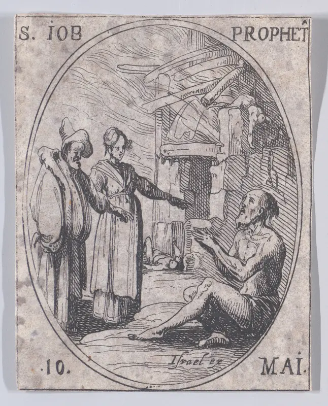 S. Job, prophète (St. Job, Prophet), May 10th, from "Les Images De Tous Les Saincts et Saintes de L'Année" (Images of All of the Saints and Religious Events of the Year) Wall Art by Jacques Callot - High-Resolution Digital Print