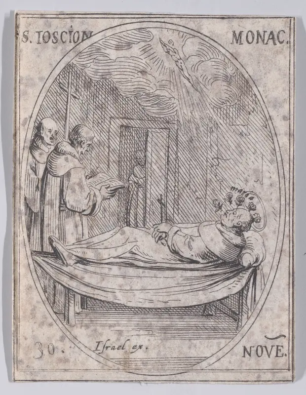 S. Joscoin, moine (St. Joscius, Monk), November 30th, from "Les Images De Tous Les Saincts et Saintes de L'Année" (Images of All of the Saints and Religious Events of the Year) Wall Art by Jacques Callot - High-Resolution Digital Print