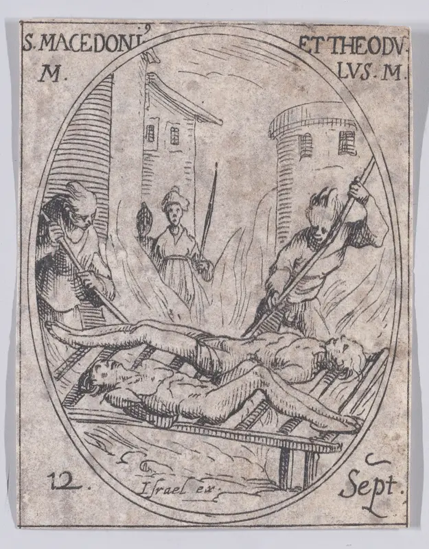 S. Macédonius et S. Théodule (St. Macedonius and St. Theodolus), September 12th, from "Les Images De Tous Les Saincts et Saintes de L'Année" (Images of All of the Saints and Religious Events of the Year) Wall Art by Jacques Callot - High-Resolution Digital Print