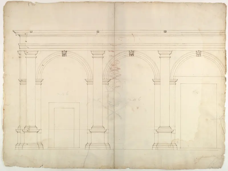 S. Maria in Domnica, portico, elevation (recto) blank (verso)