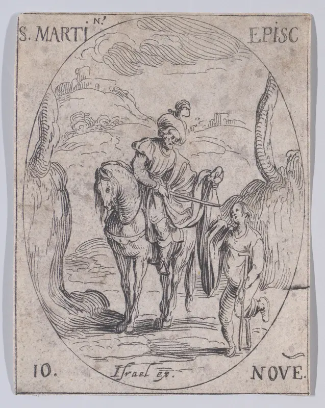 S. Martin, évêque (St. Martin, Bishop), November 10th, from "Les Images De Tous Les Saincts et Saintes de L'Année" (Images of All of the Saints and Religious Events of the Year) Wall Art by Jacques Callot - High-Resolution Digital Print