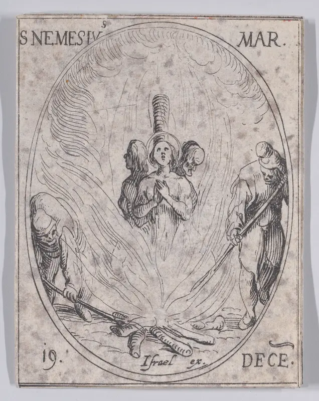 S. Nemèse, martyr (St. Nemesius, Martyr), December 19th, from "Les Images De Tous Les Saincts et Saintes de L'Année" (Images of All of the Saints and Religious Events of the Year) Wall Art by Jacques Callot - High-Resolution Digital Print