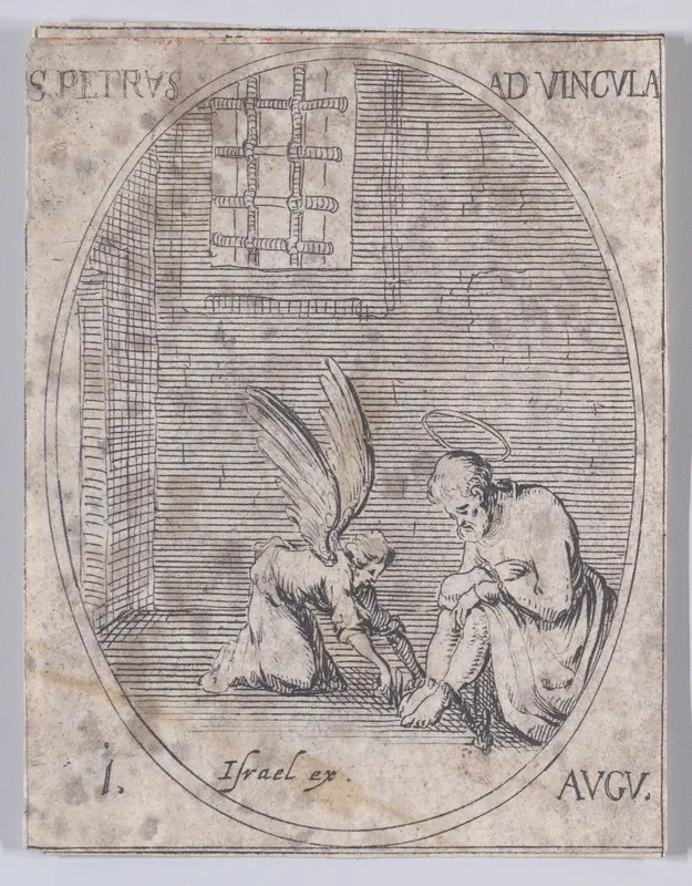 S. Pierre aux liens (St. Peter in Chains), August 1st, from "Les Images De Tous Les Saincts et Saintes de L'Année" (Images of All of the Saints and Religious Events of the Year) Wall Art by Jacques Callot - High-Resolution Digital Print