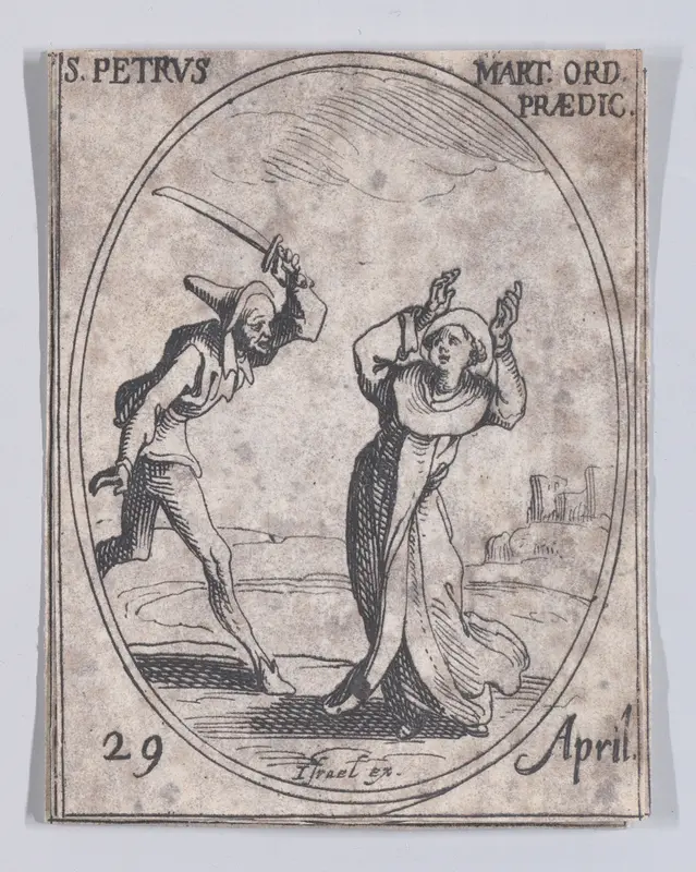 S. Pierre, prédicateur (St. Peter, Preacher), April 29th, from "Les Images De Tous Les Saincts et Saintes de L'Année" (Images of All of the Saints and Religious Events of the Year) Wall Art by Jacques Callot - High-Resolution Digital Print