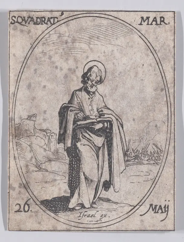 S. Quadrat, martyr (St. Quadratus, Martyr), May 26th, from "Les Images De Tous Les Saincts et Saintes de L'Année" (Images of All of the Saints and Religious Events of the Year) Wall Art by Jacques Callot - High-Resolution Digital Print