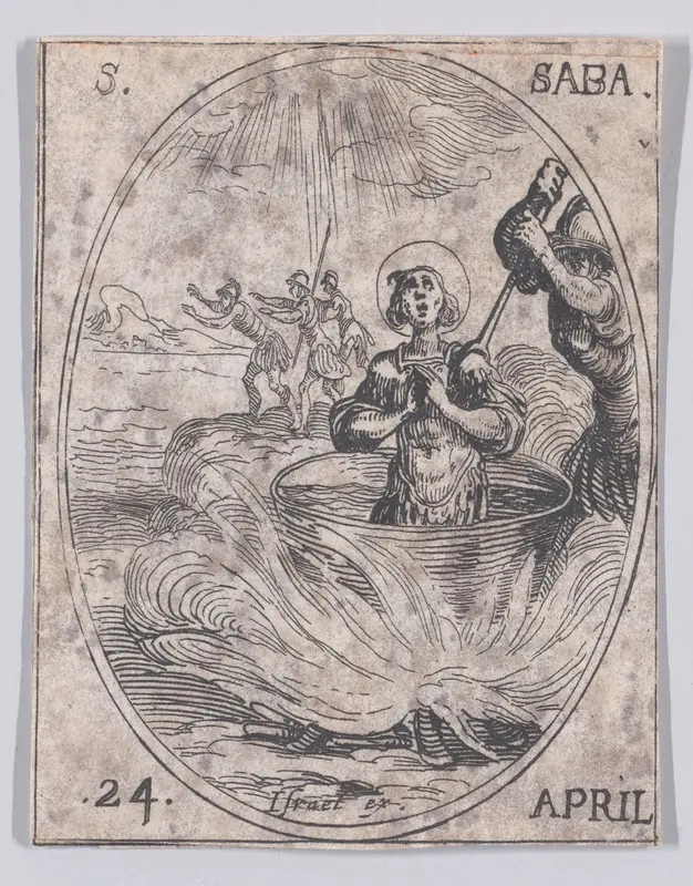 S. Saba (St. Sabas), April 24th, from "Les Images De Tous Les Saincts et Saintes de L'Année" (Images of All of the Saints and Religious Events of the Year) Wall Art by Jacques Callot - High-Resolution Digital Print