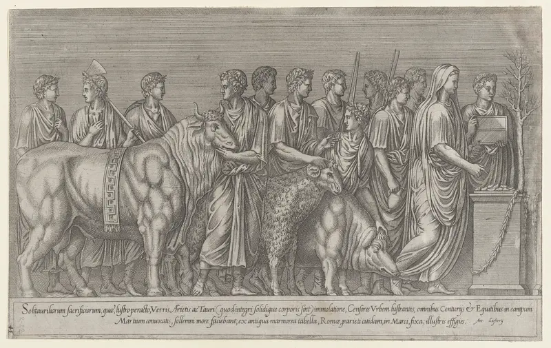 Sacrifice on the Campus Martius, from "Speculum Romanae Magnificentiae" Wall Art by Anonymous - High-Resolution Digital Print