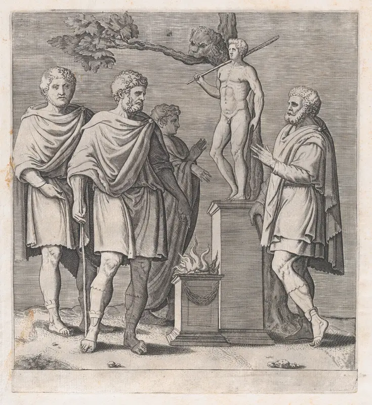 Sacrifice to Hercules, from "Speculum Romanae Magnificentiae" Wall Art by Anonymous - High-Resolution Digital Print