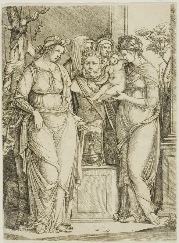 Sacrifice to Priapus, the larger plate Wall Art by Jacopo de' Barbari - High-Resolution Digital Print