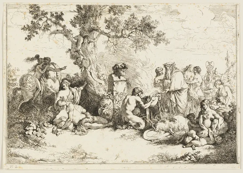 Sacrifice to the God Pan Wall Art by Jean-Jacques Lagrenée - High-Resolution Digital Print