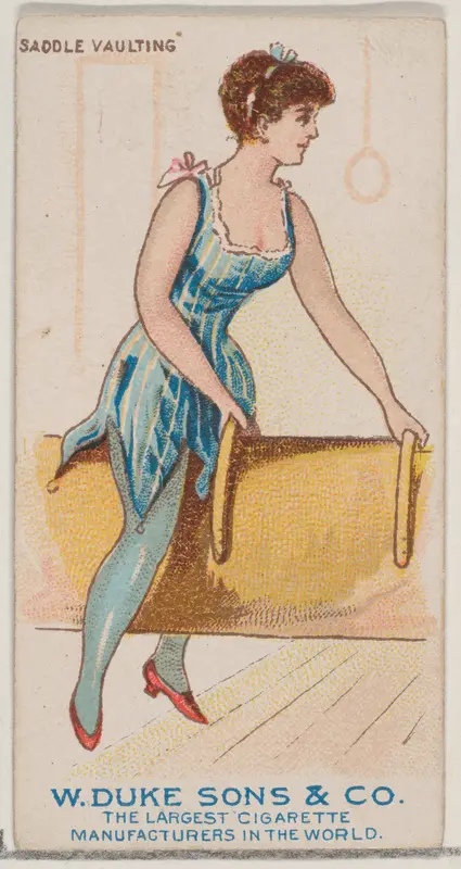 Saddle Vaulting, from the Gymnastic Exercises series (N77) for Duke brand cigarettes Wall Art by W. Duke, Sons & Co. - High-Resolution Digital Print