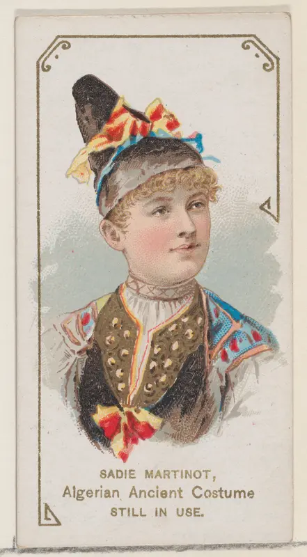 Sadie Martinot in Algerian Ancient Costume that is Still in Use, from the set Actors and Actresses, First Series (N70) for Duke brand cigarettes Wall Art by W. Duke, Sons & Co. - High-Resolution Digital Print