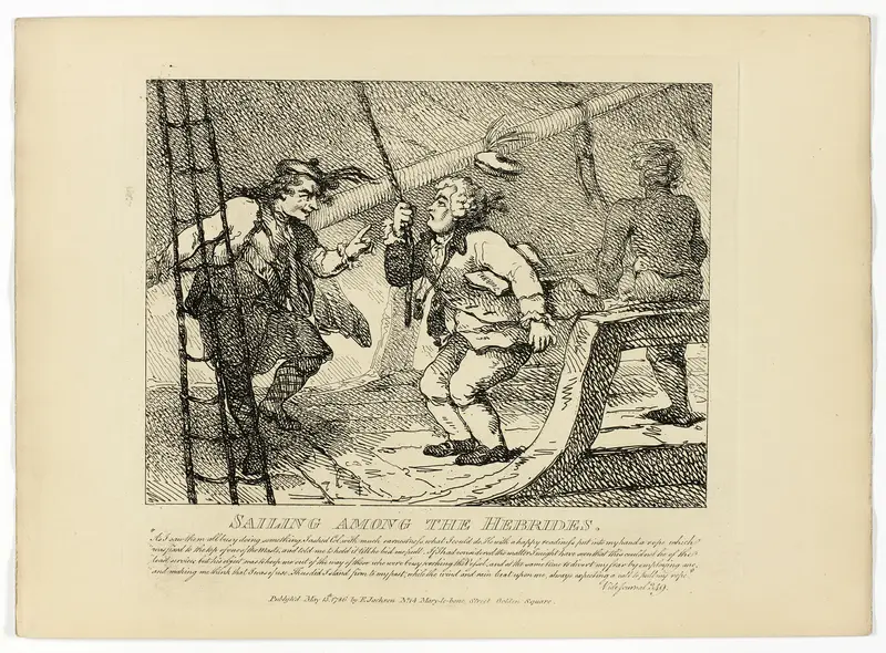 Sailing Among the Hebrides, from Boswell's Tour of the Hebrides Wall Art by Thomas Rowlandson - High-Resolution Digital Print