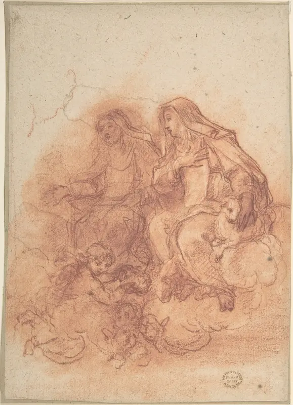 Saint Agnes and a Female Saint Wall Art by Anonymous, Italian, Roman-Bolognese, 17th century - High-Resolution Digital Print