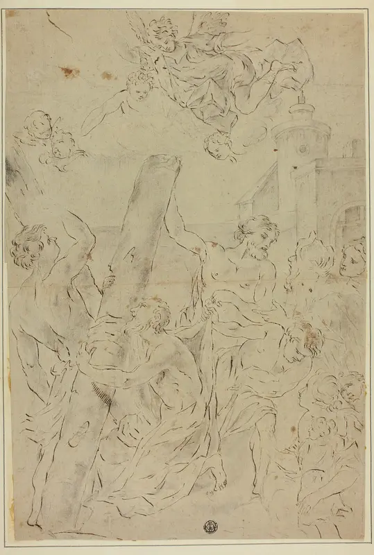 Saint Andrew Adoring the Cross Wall Art by Giovanni Battista Gaulli - High-Resolution Digital Print