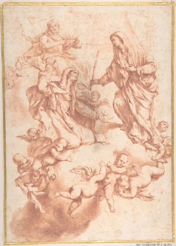 Saint Anne Received in Heaven by Christ and the Virgin Wall Art by Luca Giordano - High-Resolution Digital Print