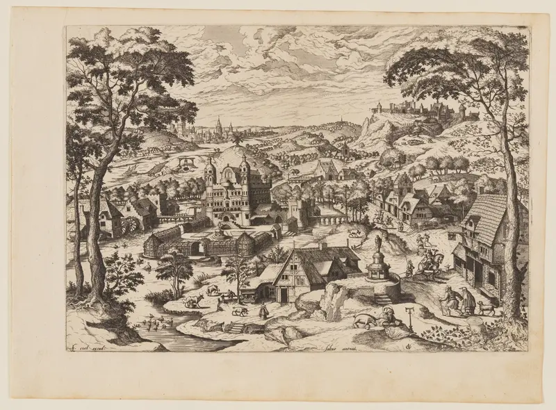 Saint Anthony Abbot, from Landscapes with Biblical Subjects and Saints Wall Art by Johannes van Doetecum - High-Resolution Digital Print