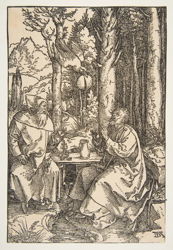 Saint Anthony and Saint Paul in the Desert Wall Art by Albrecht Dürer - High-Resolution Digital Print