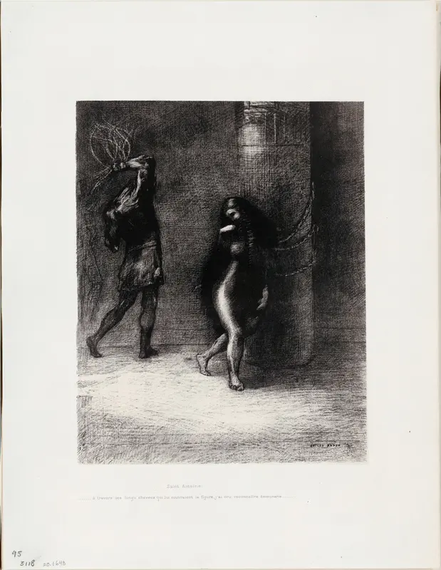 Saint Anthony: "Beneath her long hair, which covered her face, I thought I recognized Ammonaria", plate 1 of 6