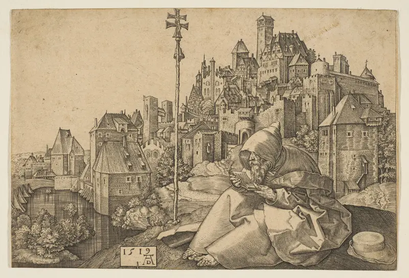Saint Anthony Reading (copy) Wall Art by Albrecht Dürer - High-Resolution Digital Print