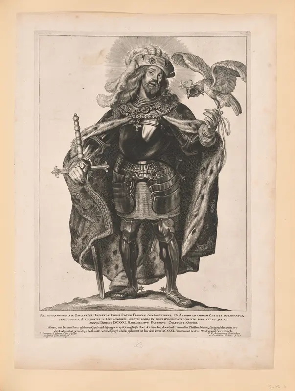 Saint Bavo, from Saints of the North and South Netherlands Wall Art by Cornelis Visscher - High-Resolution Digital Print