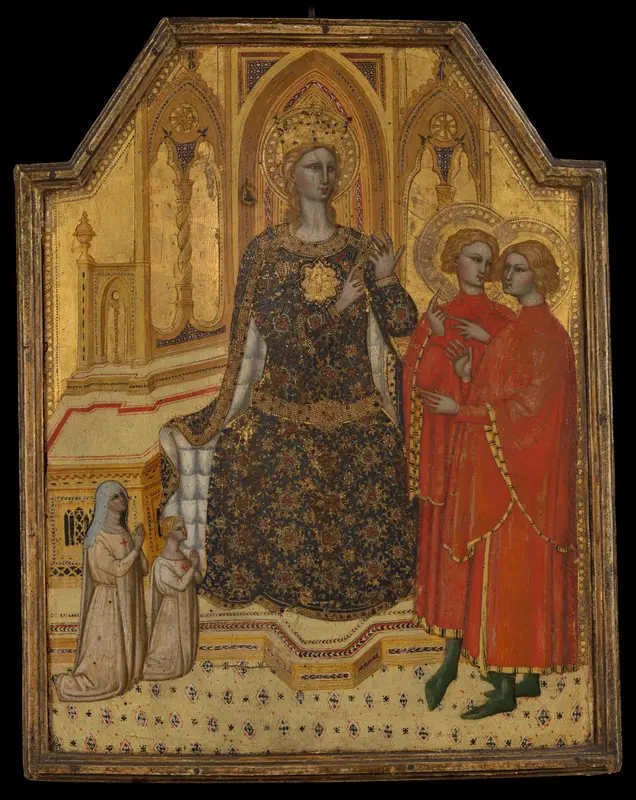 Saint Catherine Disputing and Two Donors Wall Art by Cenni di Francesco di Ser Cenni - High-Resolution Digital Print