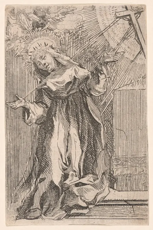 Saint Catherine of Siena Receiving the Stigmata Wall Art by Francesco Vanni - High-Resolution Digital Print