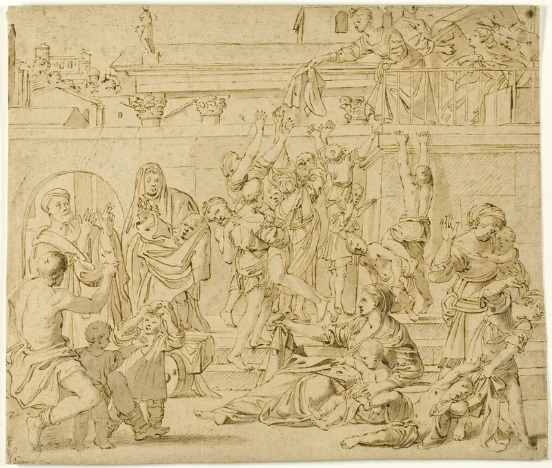 Saint Cecilia Distributing Alms to the Poor Wall Art by Domenichino - High-Resolution Digital Print