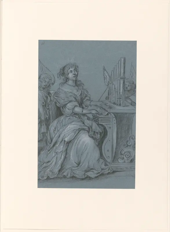Saint Cecilia with Two Angels Gesina ter Borch (1631-1690) Wall Art by Unknown - High-Resolution Digital Print