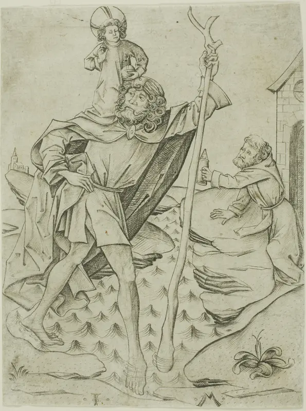 Saint Christopher Wall Art by Israhel van Meckenem, the younger - High-Resolution Digital Print